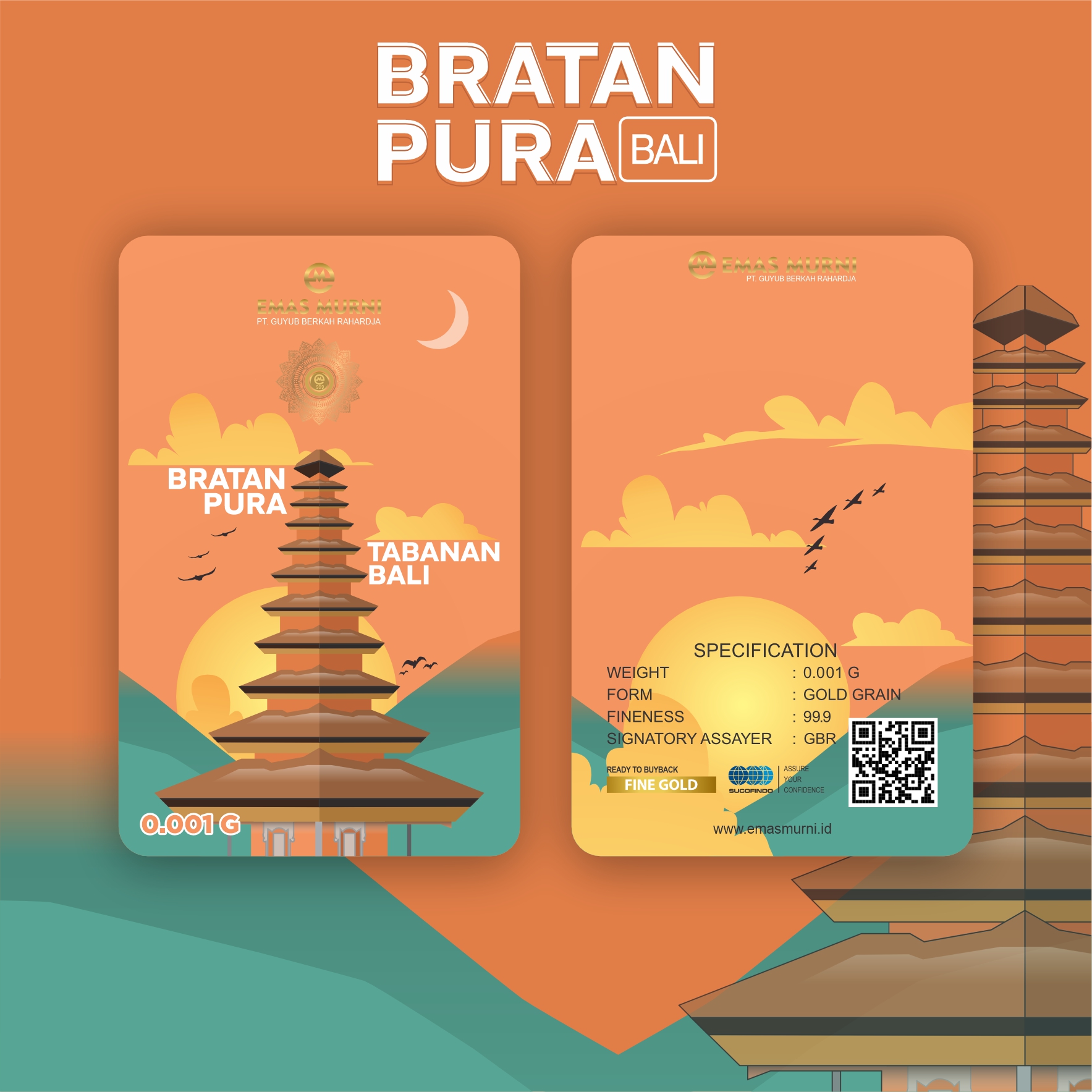 Gift Series Bratan Pura Bali 0.001 Gram